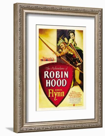 The Adventures of Robin Hood, Errol Flynn, Olivia De Havilland, 1938-null-Framed Photo