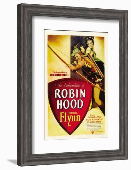 The Adventures of Robin Hood, Errol Flynn, Olivia De Havilland, 1938-null-Framed Photo