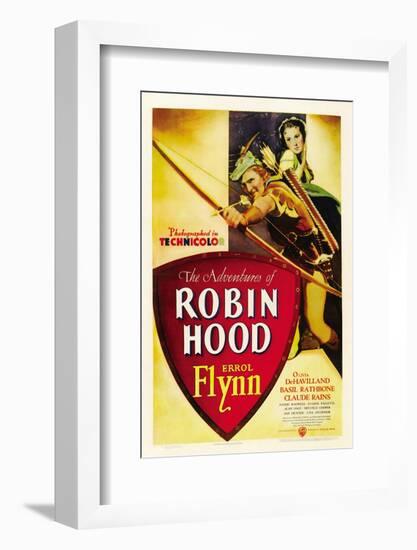 The Adventures of Robin Hood, Errol Flynn, Olivia De Havilland, 1938-null-Framed Photo