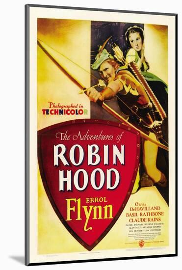 The Adventures of Robin Hood, Errol Flynn, Olivia De Havilland, 1938-null-Mounted Photo