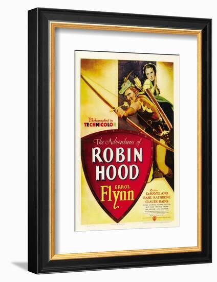 The Adventures of Robin Hood, Errol Flynn, Olivia De Havilland, 1938-null-Framed Photo