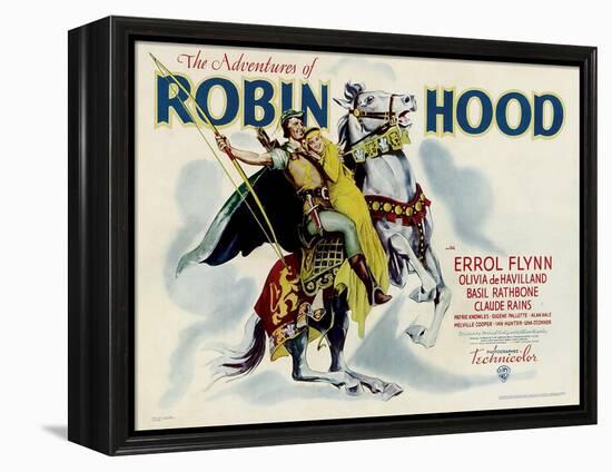 The Adventures of Robin Hood, Errol Flynn, Olivia DeHavilland, 1938-null-Framed Stretched Canvas