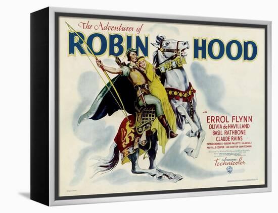 The Adventures of Robin Hood, Errol Flynn, Olivia DeHavilland, 1938-null-Framed Stretched Canvas