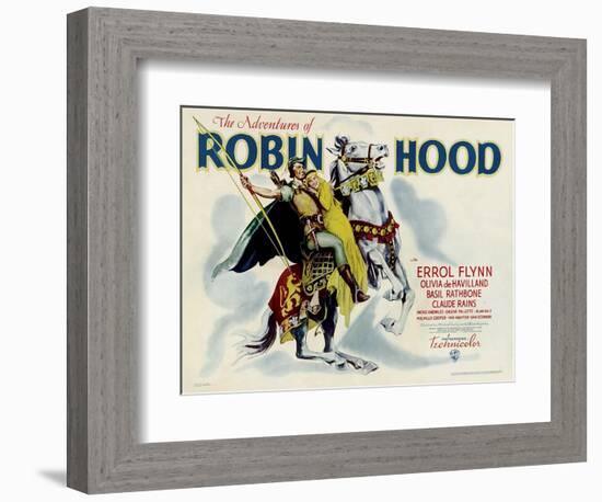 The Adventures of Robin Hood, Errol Flynn, Olivia DeHavilland, 1938-null-Framed Premium Giclee Print