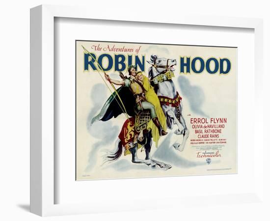 The Adventures of Robin Hood, Errol Flynn, Olivia DeHavilland, 1938-null-Framed Premium Giclee Print