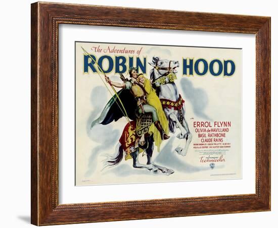 The Adventures of Robin Hood, Errol Flynn, Olivia DeHavilland, 1938-null-Framed Art Print