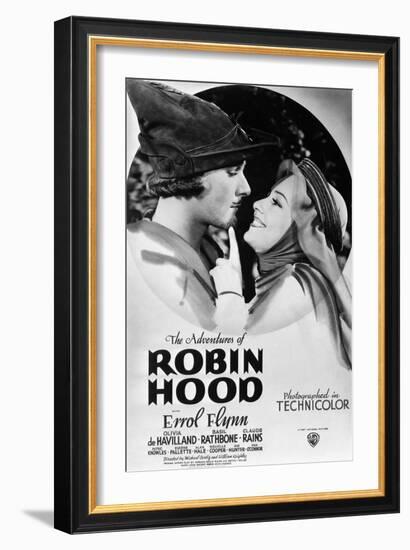 The Adventures of Robin Hood, from Left, Errol Flynn, Olivia De Havilland, 1938-null-Framed Premium Giclee Print
