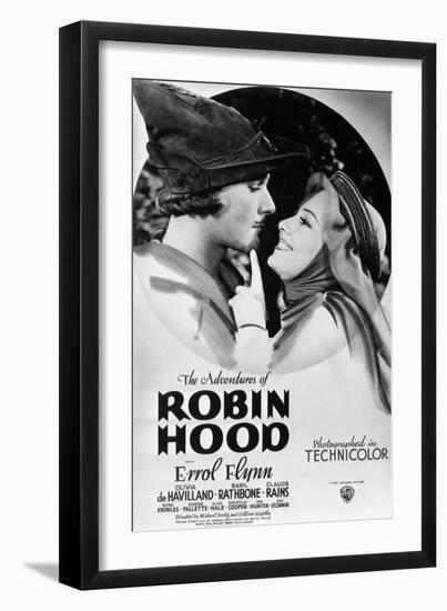 The Adventures of Robin Hood, from Left, Errol Flynn, Olivia De Havilland, 1938--Framed Art Print