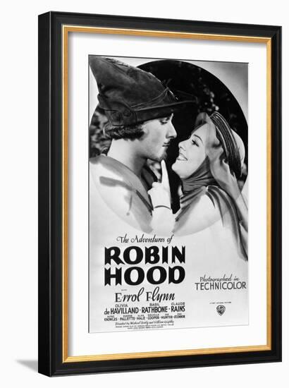 The Adventures of Robin Hood, from Left, Errol Flynn, Olivia De Havilland, 1938-null-Framed Art Print