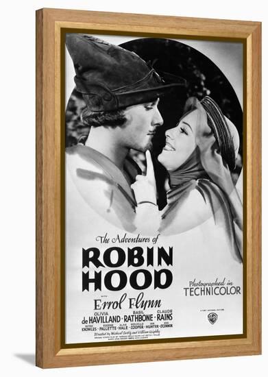 The Adventures of Robin Hood, from Left, Errol Flynn, Olivia De Havilland, 1938-null-Framed Stretched Canvas