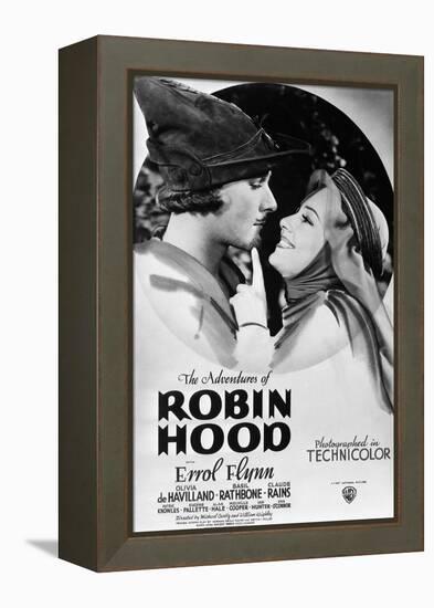 The Adventures of Robin Hood, from Left, Errol Flynn, Olivia De Havilland, 1938-null-Framed Stretched Canvas