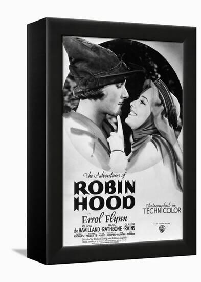 The Adventures of Robin Hood, from Left, Errol Flynn, Olivia De Havilland, 1938-null-Framed Stretched Canvas