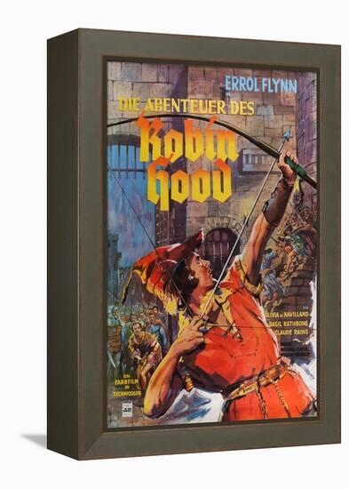 The Adventures of Robin Hood, German Movie Poster, 1938-null-Framed Stretched Canvas