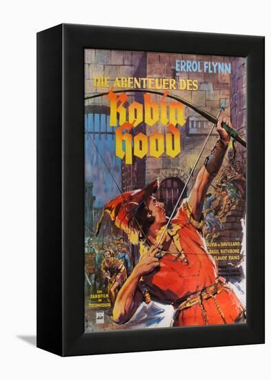 The Adventures of Robin Hood, German Movie Poster, 1938-null-Framed Stretched Canvas