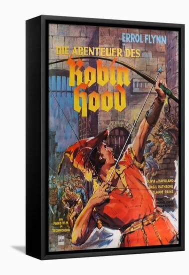 The Adventures of Robin Hood, German Movie Poster, 1938-null-Framed Stretched Canvas