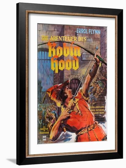 The Adventures of Robin Hood, German Movie Poster, 1938-null-Framed Premium Giclee Print