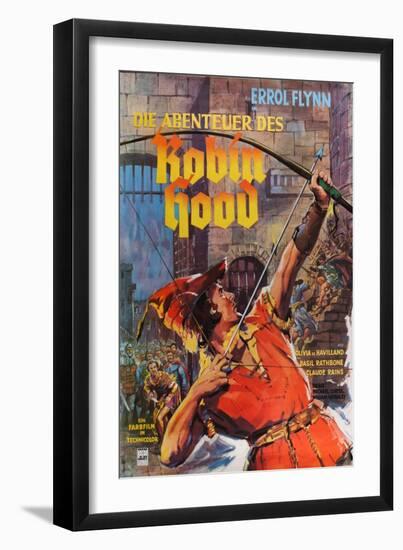 The Adventures of Robin Hood, German Movie Poster, 1938-null-Framed Premium Giclee Print