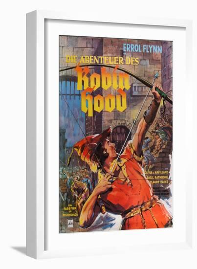 The Adventures of Robin Hood, German Movie Poster, 1938-null-Framed Premium Giclee Print