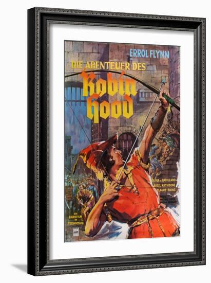 The Adventures of Robin Hood, German Movie Poster, 1938-null-Framed Premium Giclee Print