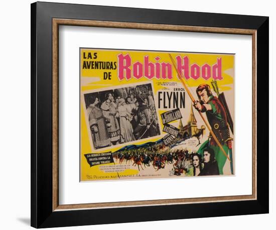 The Adventures of Robin Hood, Mexican Movie Poster, 1938-null-Framed Premium Giclee Print