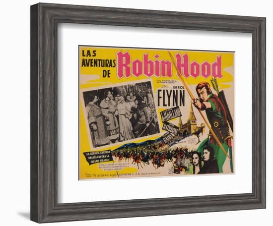 The Adventures of Robin Hood, Mexican Movie Poster, 1938-null-Framed Art Print