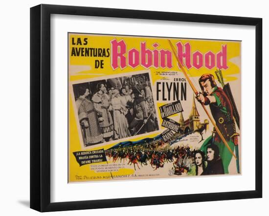 The Adventures of Robin Hood, Mexican Movie Poster, 1938-null-Framed Art Print