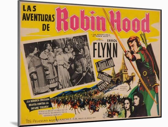 The Adventures of Robin Hood, Mexican Movie Poster, 1938-null-Mounted Art Print