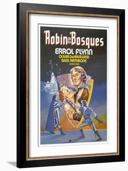 The Adventures of Robin Hood, Spanish Movie Poster, 1938-null-Framed Art Print