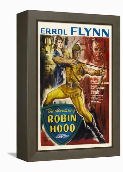 The Adventures of Robin Hood, UK Movie Poster, 1938-null-Framed Stretched Canvas