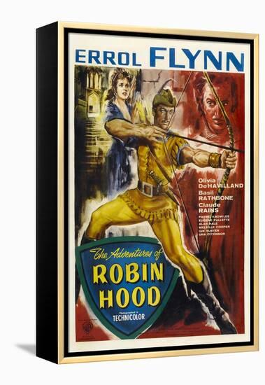 The Adventures of Robin Hood, UK Movie Poster, 1938-null-Framed Stretched Canvas