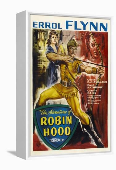 The Adventures of Robin Hood, UK Movie Poster, 1938-null-Framed Stretched Canvas