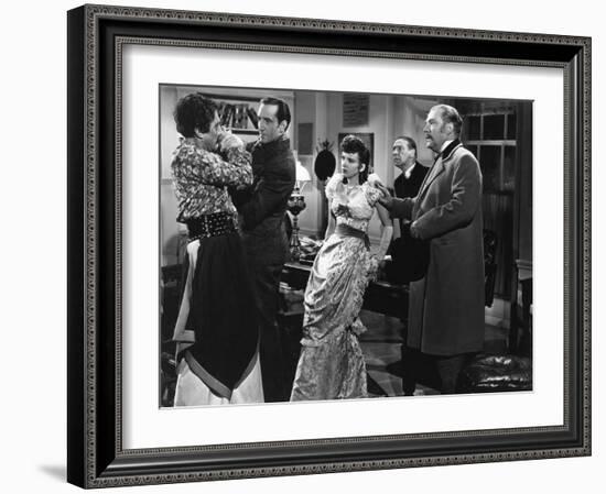 THE ADVENTURES OF SHERLOCK HOLMES, 1939 directed by ALFRED WERKER Basil Rathbone, Ida Lupino and Ni-null-Framed Photo
