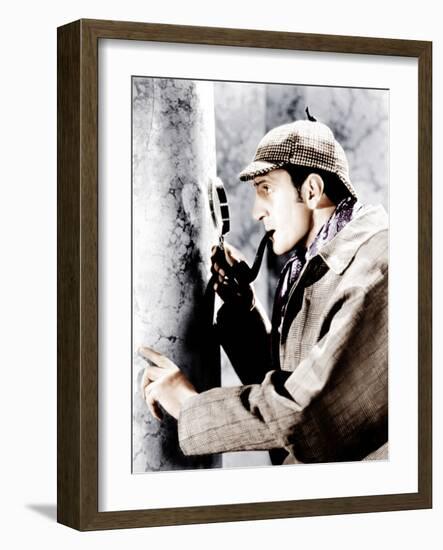 The Adventures of Sherlock Holmes, Basil Rathbone, 1939-null-Framed Photo