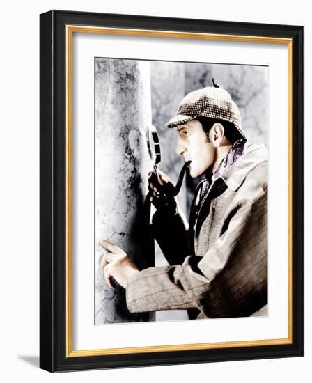 The Adventures of Sherlock Holmes, Basil Rathbone, 1939-null-Framed Photo