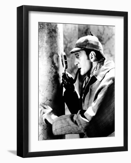 The Adventures of Sherlock Holmes, Basil Rathbone as Sherlock Holmes, 1939-null-Framed Photo