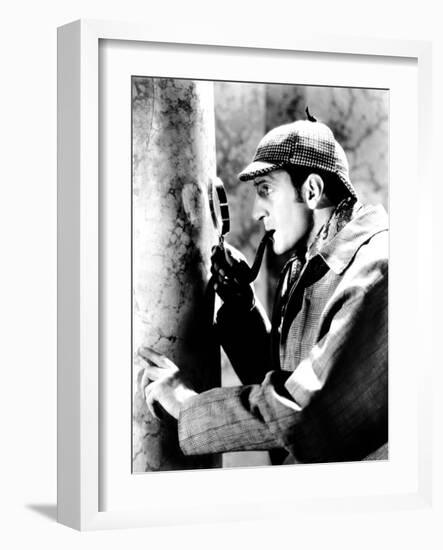 The Adventures of Sherlock Holmes, Basil Rathbone as Sherlock Holmes, 1939-null-Framed Photo