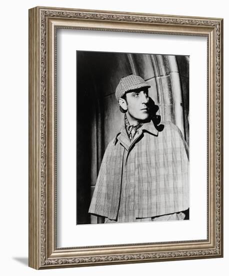 The Adventures of Sherlock Holmes, Basil Rathbone, Directed by Alfred L. Werker, 1939-null-Framed Photographic Print