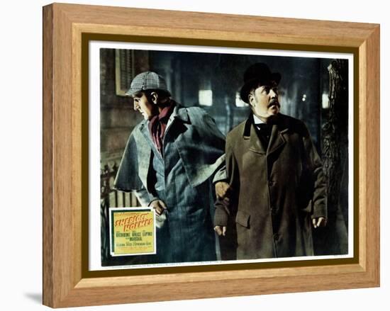 The Adventures of Sherlock Holmes, from Left, Basil Rathbone, Nigel Bruce, 1939-null-Framed Stretched Canvas