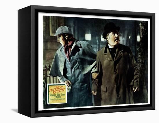 The Adventures of Sherlock Holmes, from Left, Basil Rathbone, Nigel Bruce, 1939-null-Framed Stretched Canvas