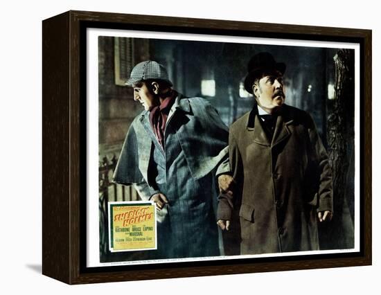 The Adventures of Sherlock Holmes, from Left, Basil Rathbone, Nigel Bruce, 1939-null-Framed Stretched Canvas
