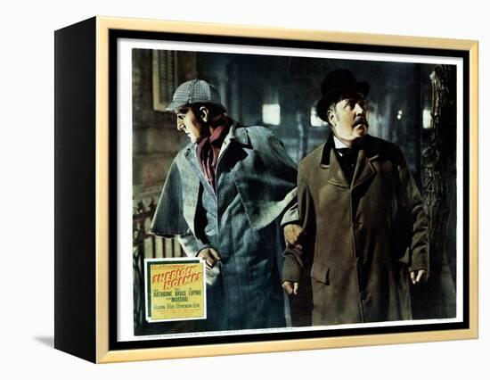 The Adventures of Sherlock Holmes, from Left, Basil Rathbone, Nigel Bruce, 1939-null-Framed Stretched Canvas