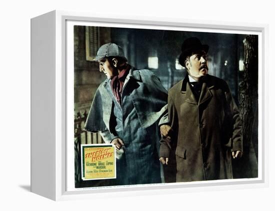 The Adventures of Sherlock Holmes, from Left, Basil Rathbone, Nigel Bruce, 1939-null-Framed Stretched Canvas