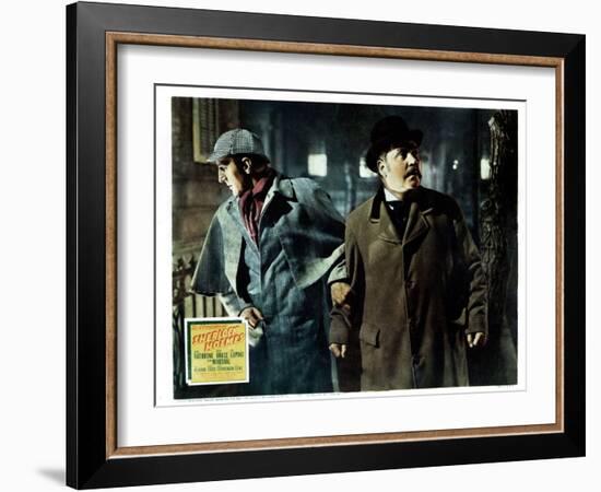 The Adventures of Sherlock Holmes, from Left, Basil Rathbone, Nigel Bruce, 1939-null-Framed Art Print