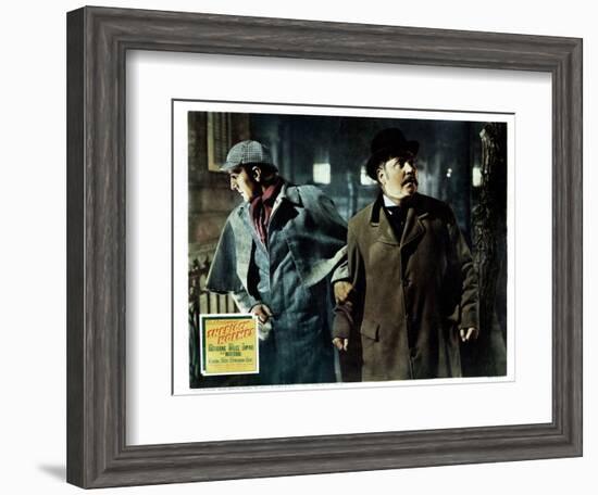 The Adventures of Sherlock Holmes, from Left, Basil Rathbone, Nigel Bruce, 1939-null-Framed Art Print