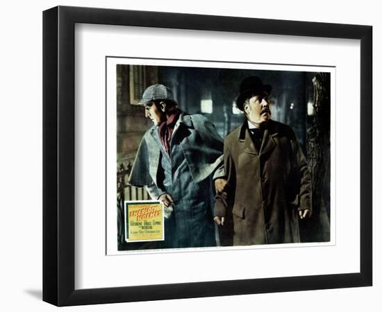 The Adventures of Sherlock Holmes, from Left, Basil Rathbone, Nigel Bruce, 1939-null-Framed Art Print