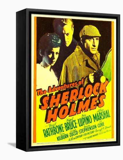 The Adventures of Sherlock Holmes, Ida Lupino, Alan Marshal, Basil Rathbone, 1939-null-Framed Stretched Canvas