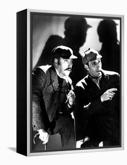 The Adventures of Sherlock Holmes, Nigel Bruce, Basil Rathbone, 1939, as Watson and Sherlock Holmes-null-Framed Stretched Canvas
