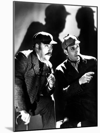 The Adventures of Sherlock Holmes, Nigel Bruce, Basil Rathbone, 1939, as Watson and Sherlock Holmes-null-Mounted Photo