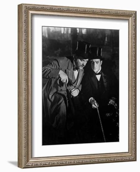 The Adventures Of Sherlock Holmes, Nigel Bruce, Basil Rathbone, 1939-null-Framed Photo