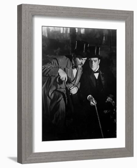 The Adventures Of Sherlock Holmes, Nigel Bruce, Basil Rathbone, 1939-null-Framed Photo